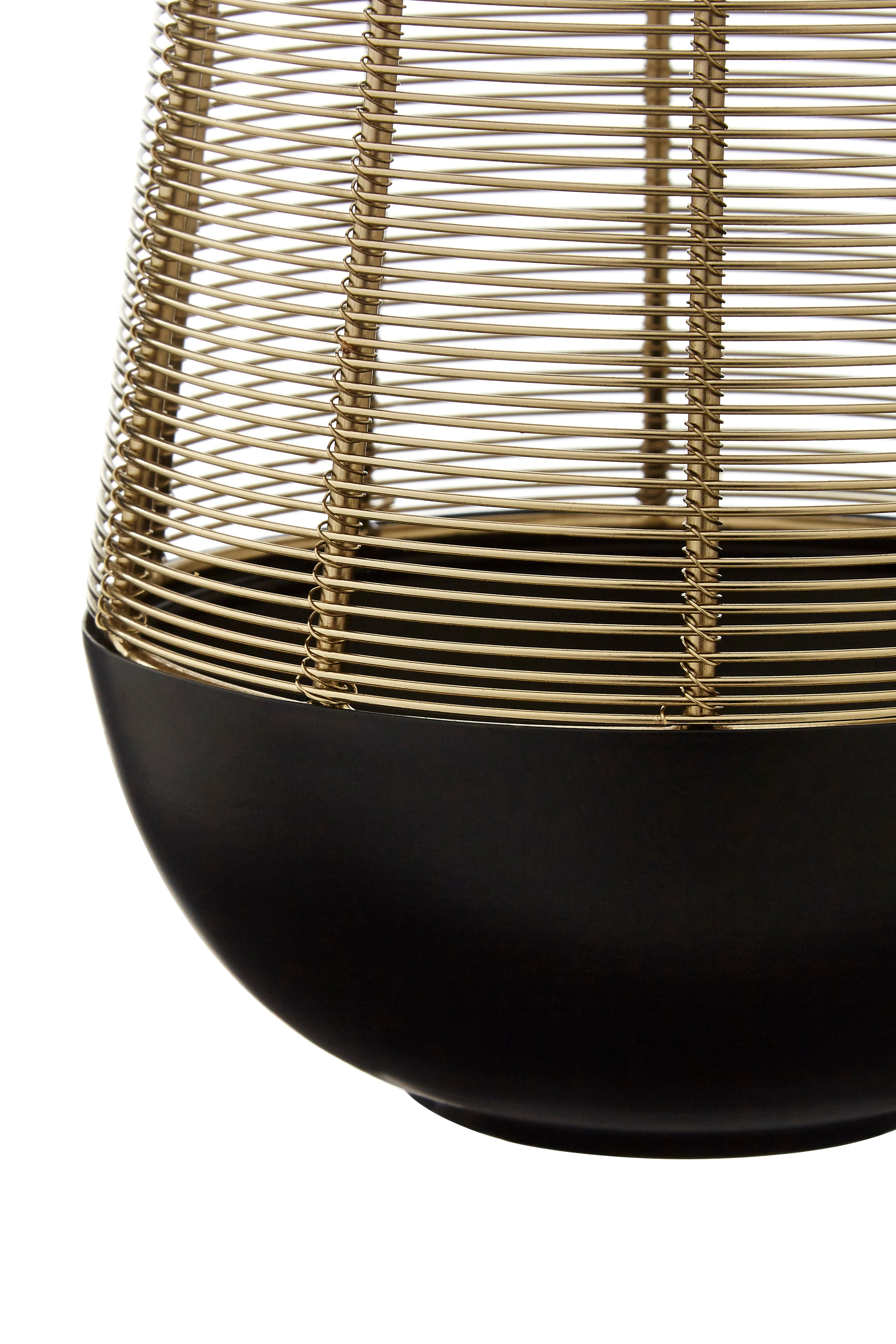 Collett Gold & Black Tapered Hurricane Candle Holder | Small